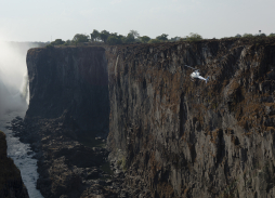 Helicopter Aerial Filming in The Gorge at Victoria Falls for Black Panther using Mini Eclipse aerial camera