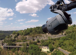 All The Money In The World helicopter aerial filming cinematography over Calcata Italy